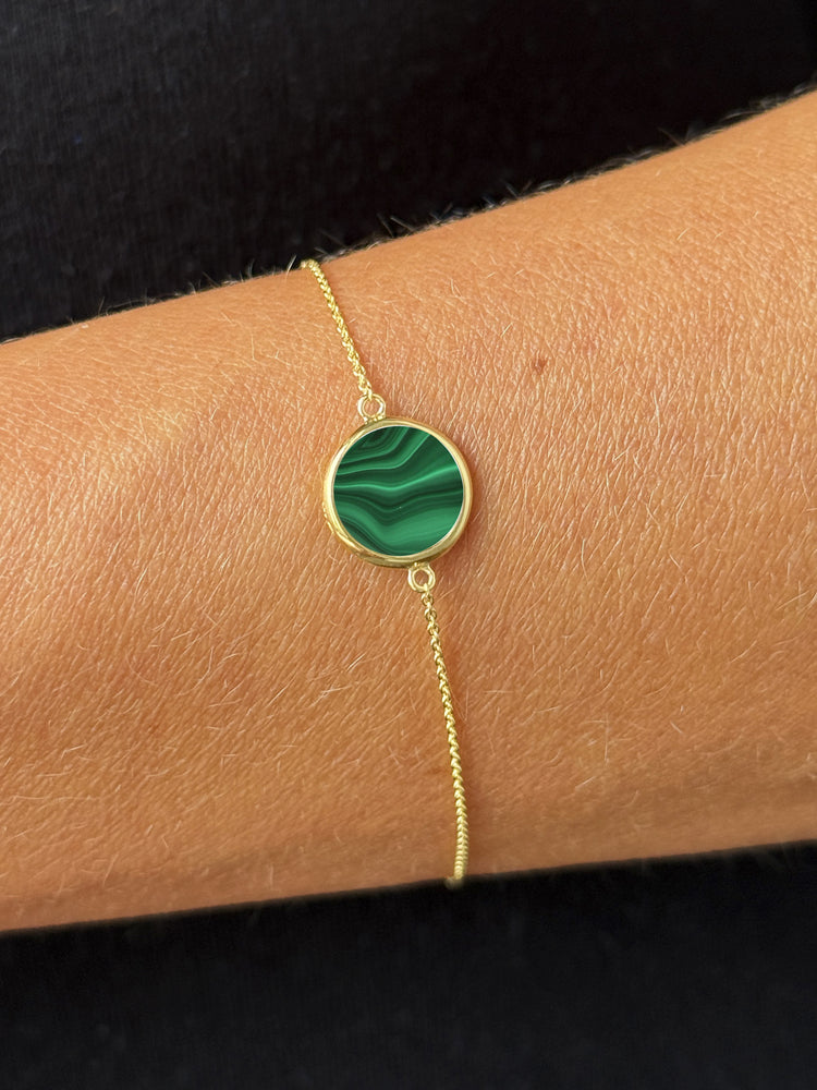 Bracelet - Or jaune 9k, Malachite - Maison Di Giorgio