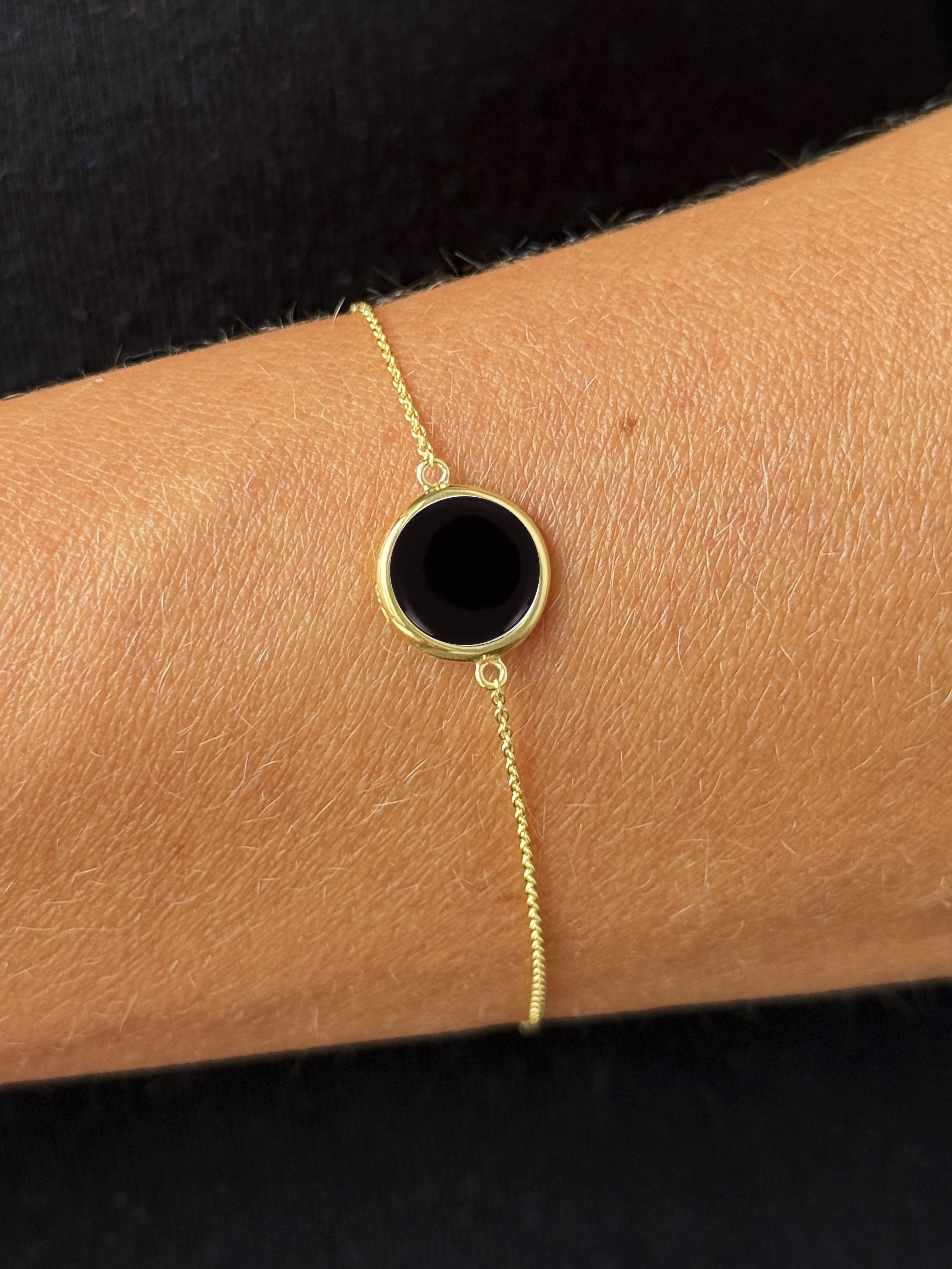 Bracelet - Or jaune 9k, Onyx - Maison Di Giorgio