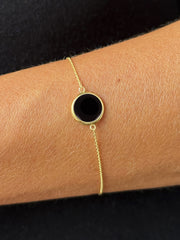 Bracelet - Or jaune 9k, Onyx - Maison Di Giorgio