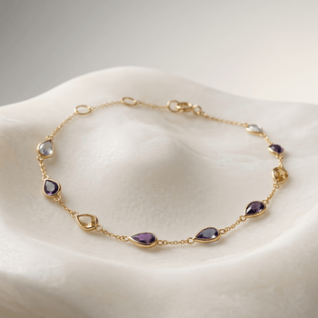 Bracelet - Or jaune 9k, Améthyste, Citrine, Rhodolite, Topaze, Tanzanite - Maison Di Giorgio