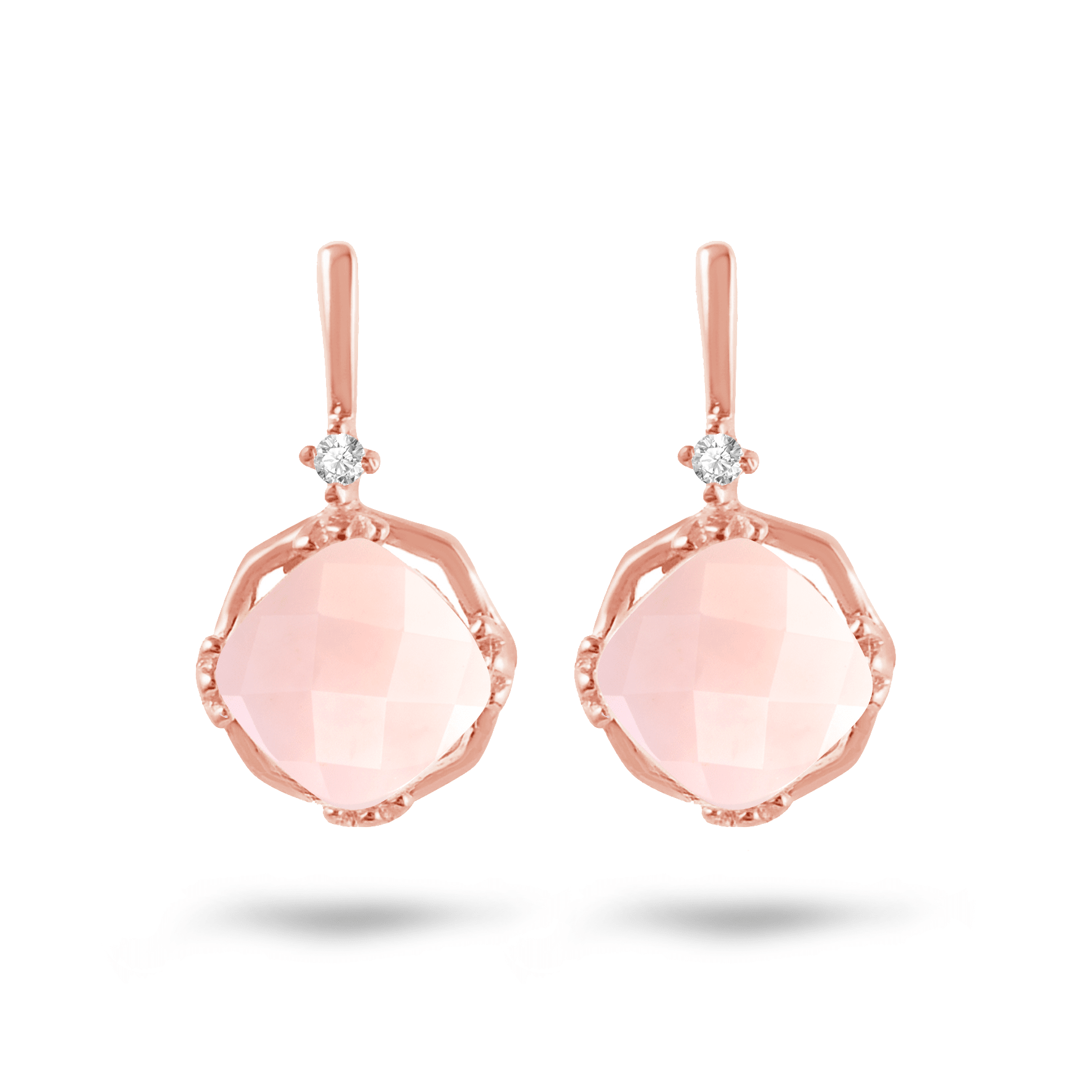 Boucle d'oreille - Or rose 9k, Topaze et Quartz - Maison Di Giorgio