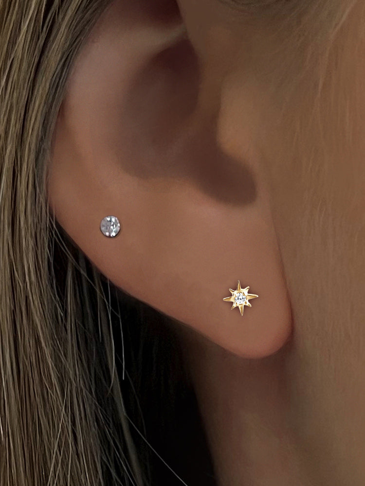 Boucles d'oreilles en Or jaune 9k assemblées de Diamant HSI - Maison Di Giorgio