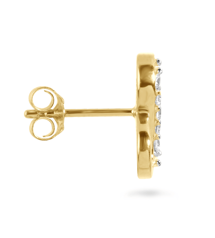 Boucles d'oreilles en Or jaune 9k assemblées de Diamant HSI - Maison Di Giorgio