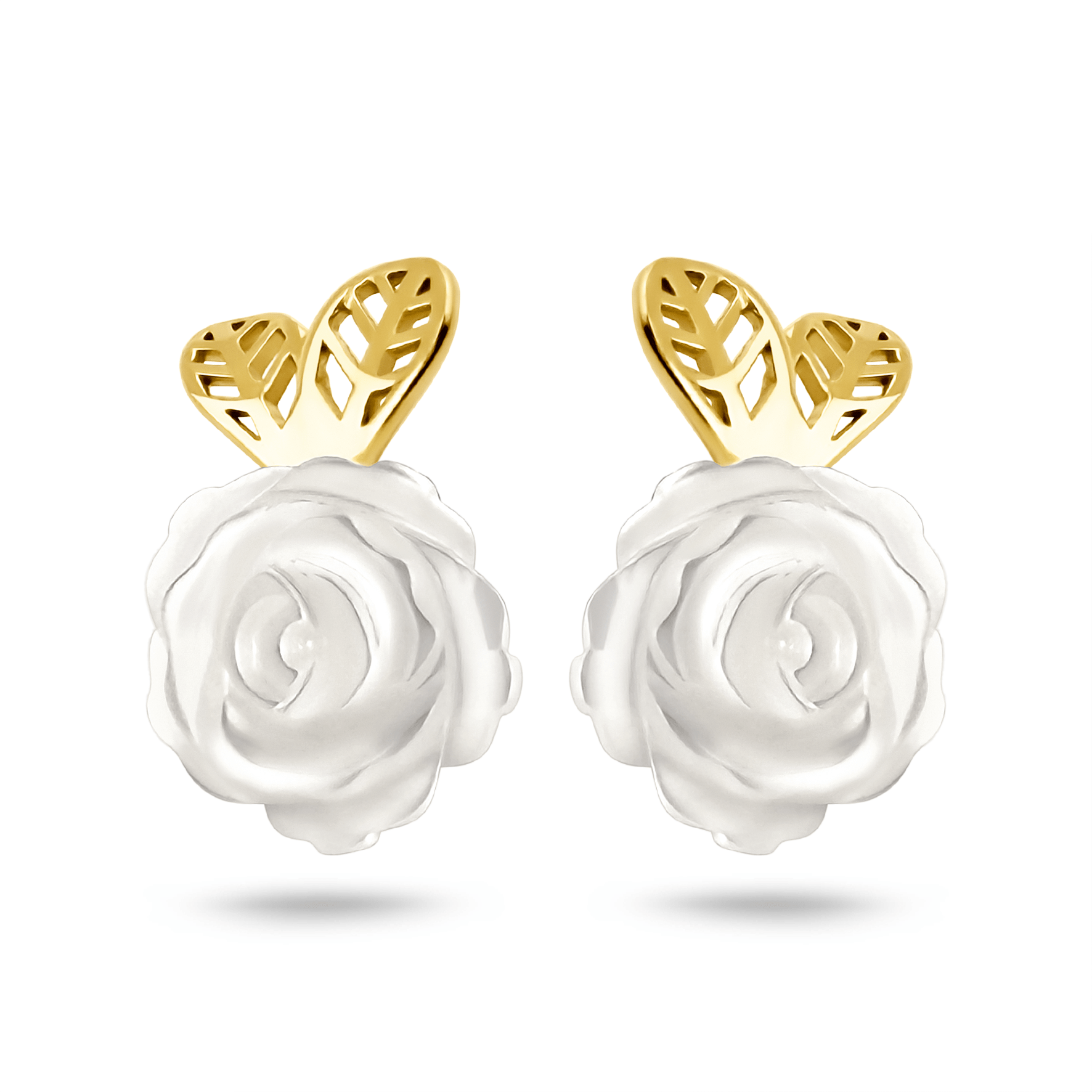 Boucles d'oreilles en Or jaune 9k assemblées de Nacre - Maison Di Giorgio