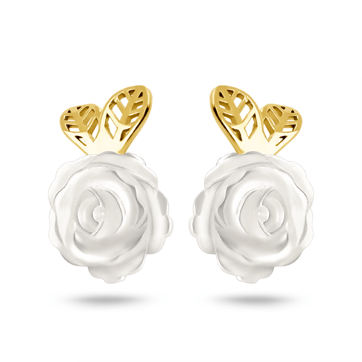 Boucles d'oreilles en Or jaune 9k assemblées de Nacre - Maison Di Giorgio