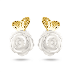 Boucles d'oreilles en Or jaune 9k assemblées de Nacre - Maison Di Giorgio