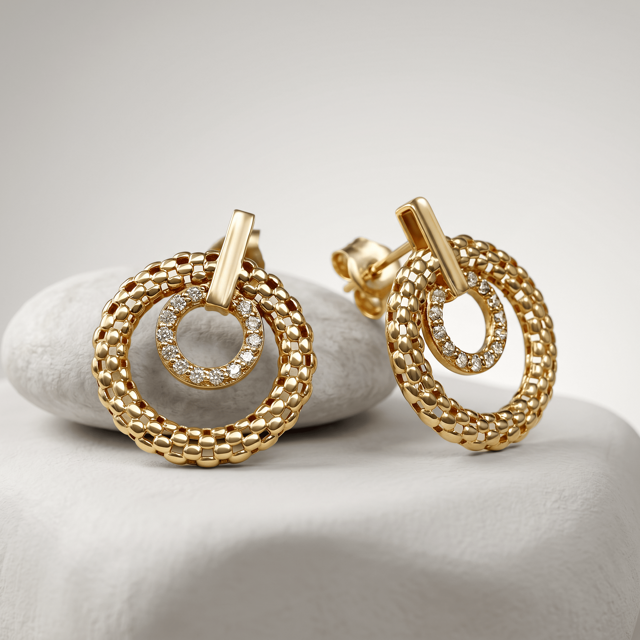 Boucle d'oreille - Or jaune 9k, Topaze - Maison Di Giorgio
