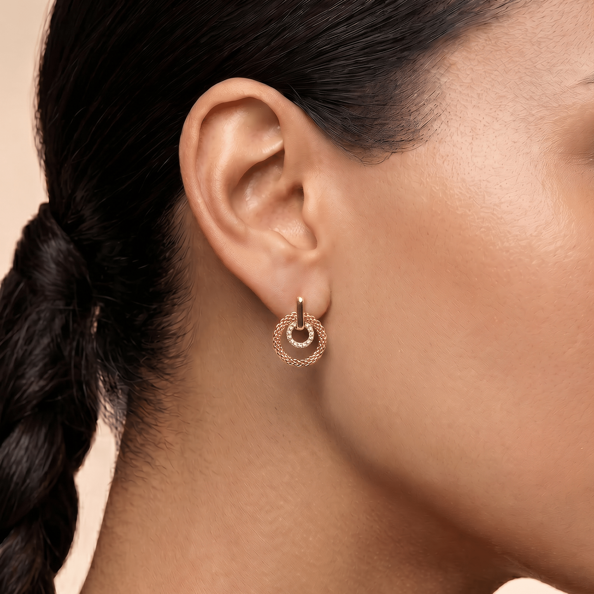 Boucle d'oreille - Or jaune 9k, Topaze - Maison Di Giorgio