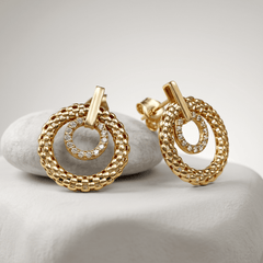 Boucle d'oreille - Or jaune 9k, Topaze - Maison Di Giorgio