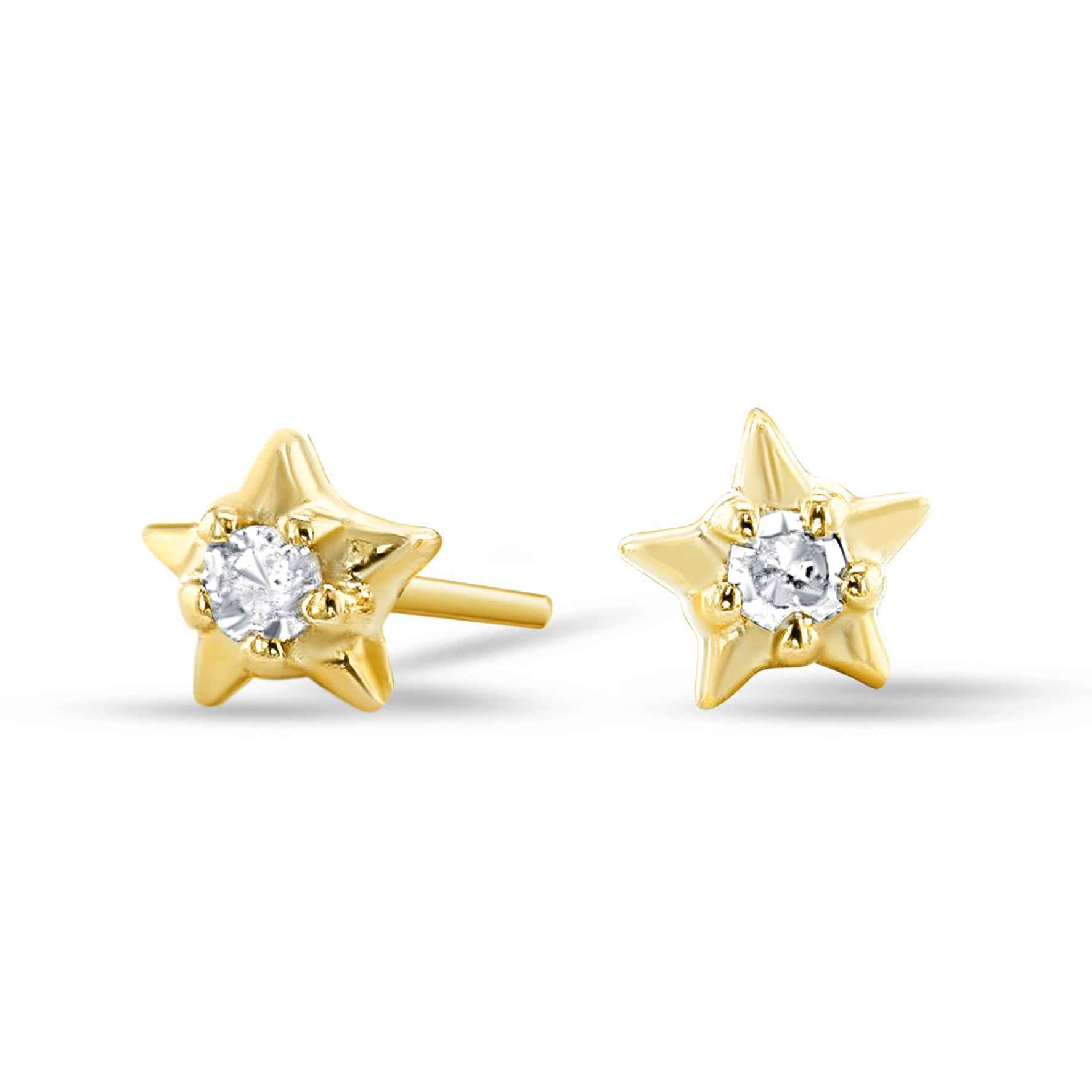 Boucle d'oreille - Or jaune 9k, Diamant - Maison Di Giorgio