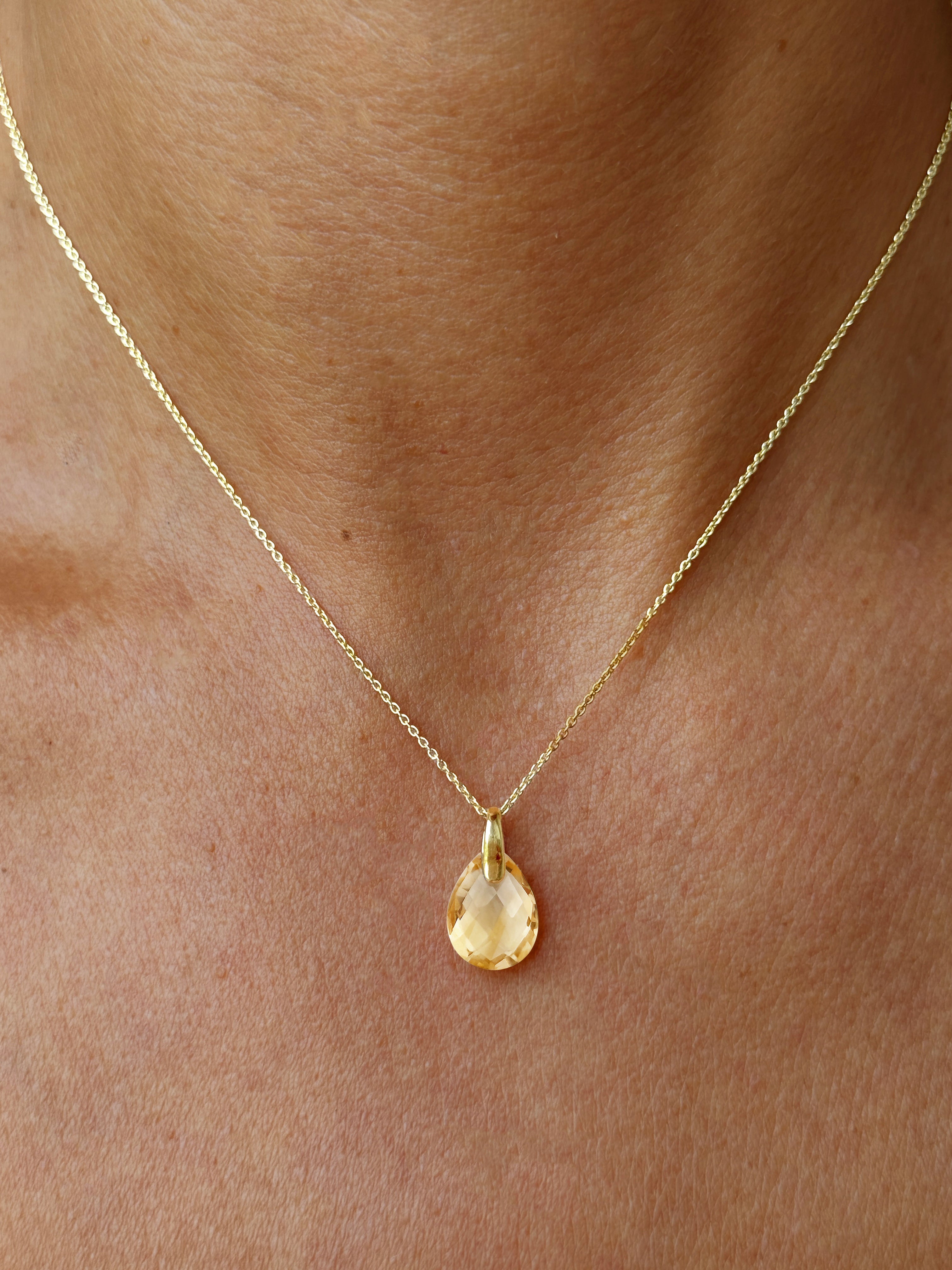 Pendentif en Or jaune 9k assemblé de Citrine - Maison Di Giorgio