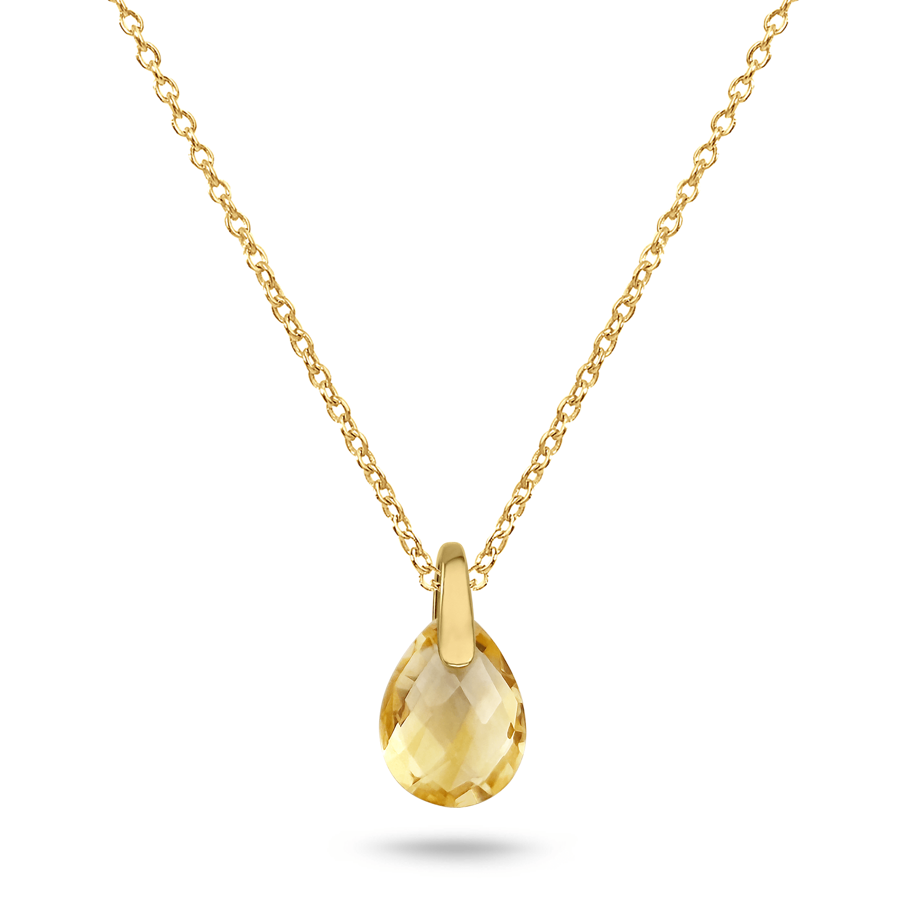Pendentif en Or jaune 9k assemblé de Citrine - Maison Di Giorgio
