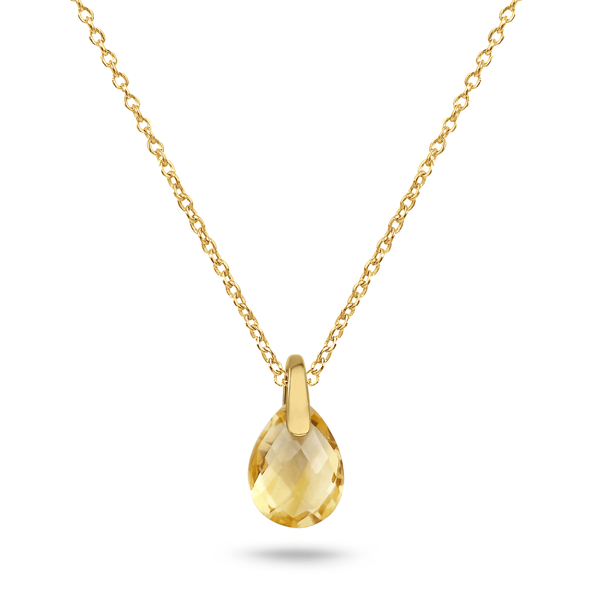 Pendentif en Or jaune 9k assemblé de Citrine - Maison Di Giorgio