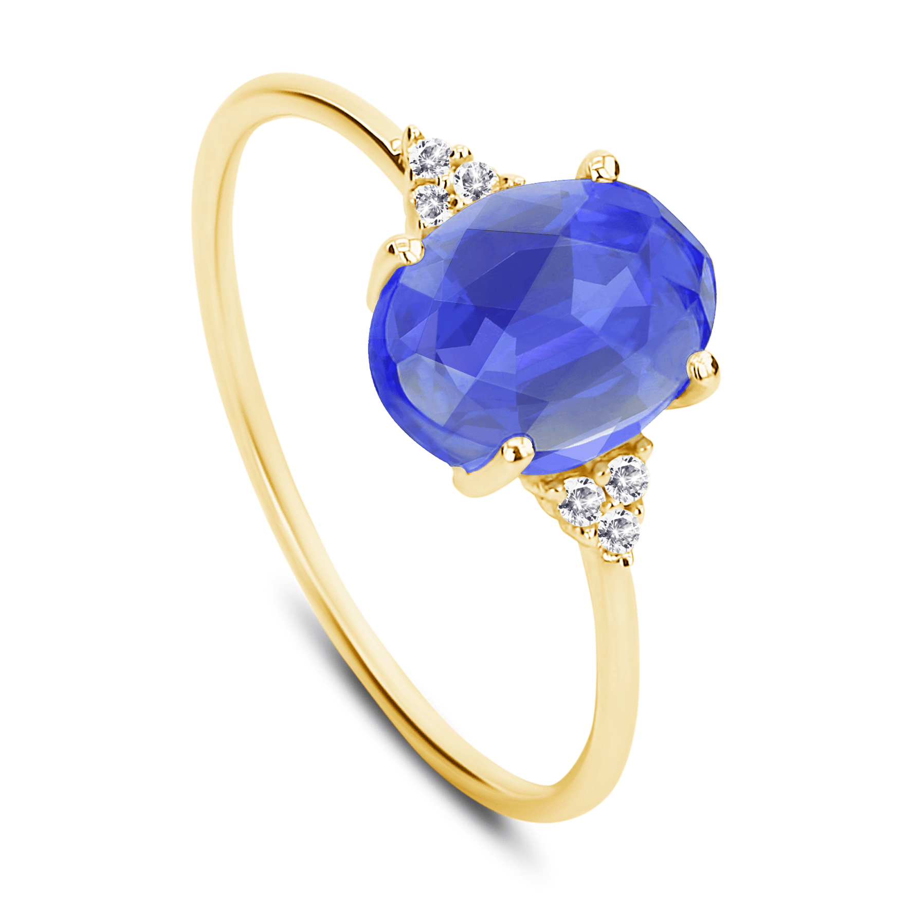 Bague - Or jaune 9k, Diamant et Quartz - Maison Di Giorgio