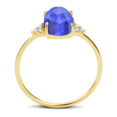 Bague - Or jaune 9k, Diamant et Quartz - Maison Di Giorgio