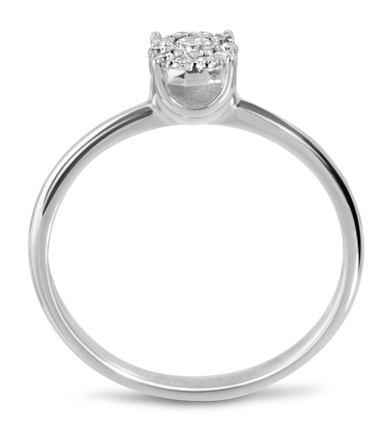 Bague en Or blanc 9k assemblée de Diamant HSI - Maison Di Giorgio
