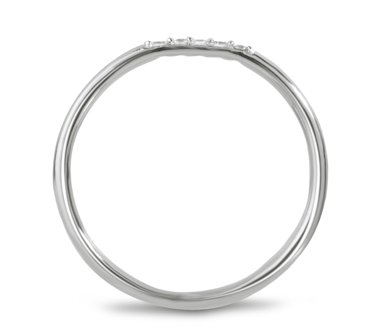 Bague en Or blanc 9k assemblée de Diamant HSI - Maison Di Giorgio