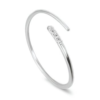 Bague en Or blanc 9k assemblée de Diamant HSI - Maison Di Giorgio