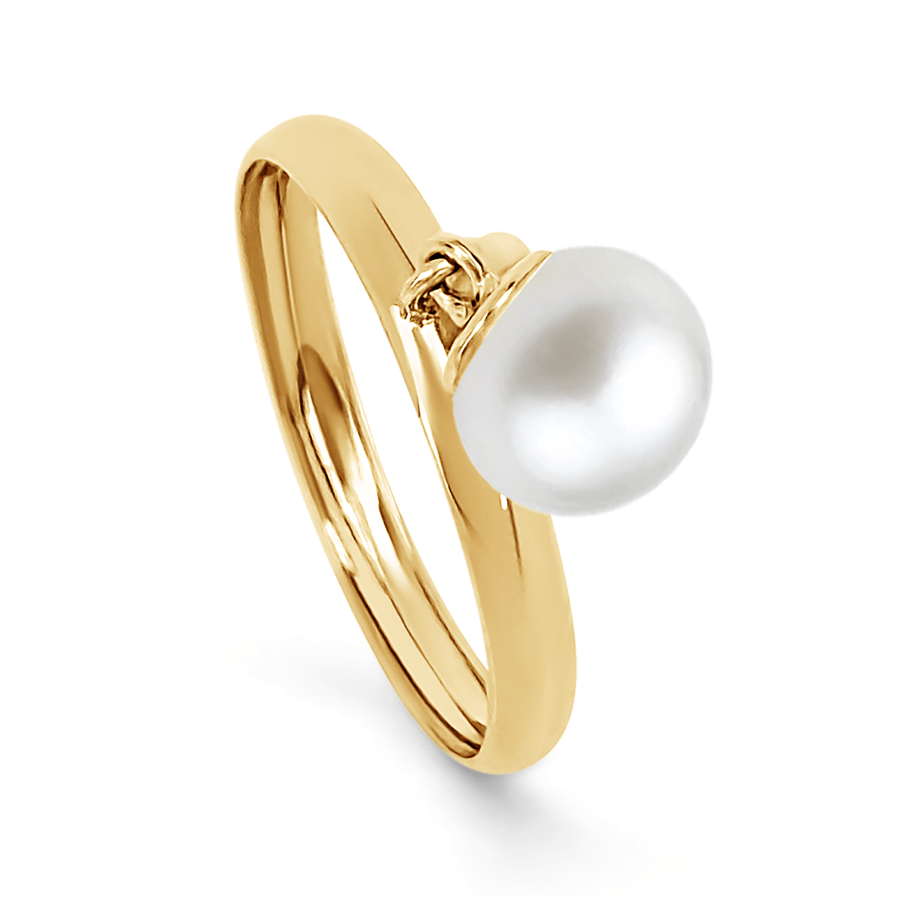 Bague en Or jaune 9k assemblée de Perle - Maison Di Giorgio