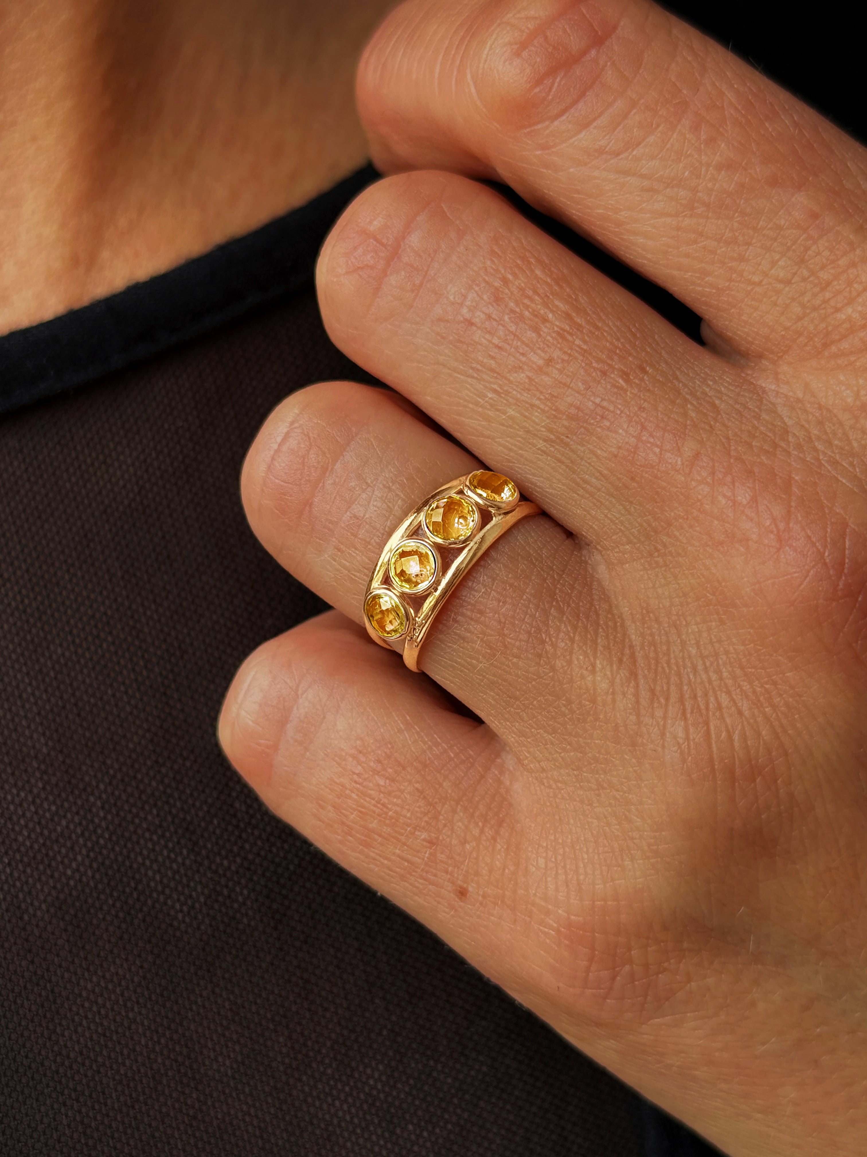 Bague - Or jaune 9k, Citrine - Maison Di Giorgio