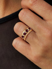 Bague en Or jaune 9k assemblée de Grenat - Maison Di Giorgio