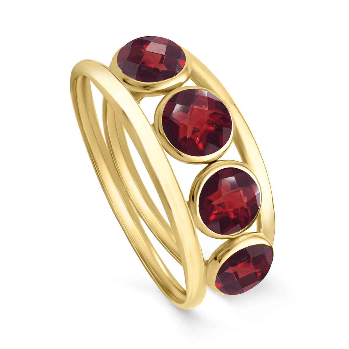 Bague en Or jaune 9k assemblée de Grenat - Maison Di Giorgio