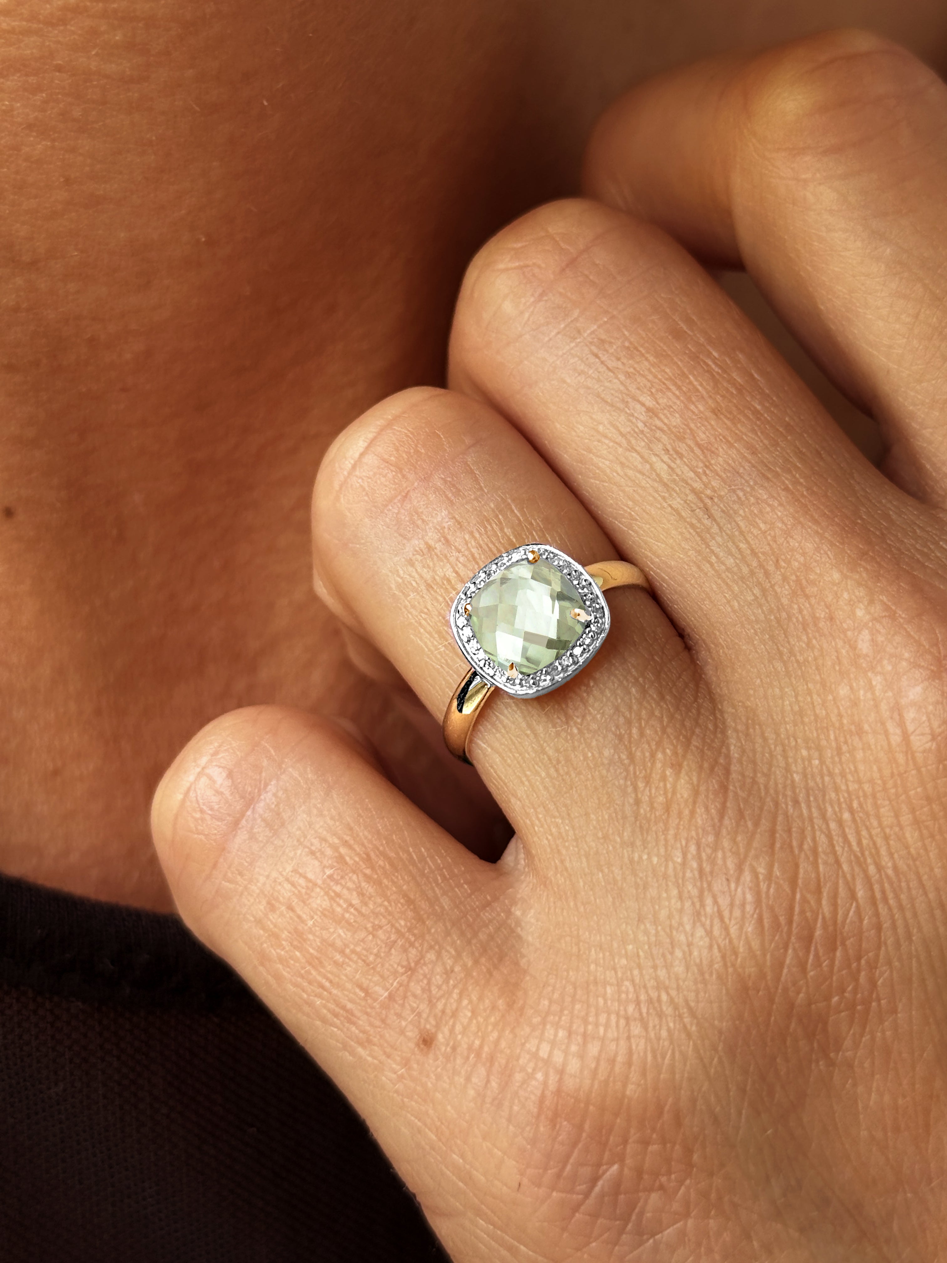 Bague - Or jaune 9k, Topaze et Améthyste - Maison Di Giorgio