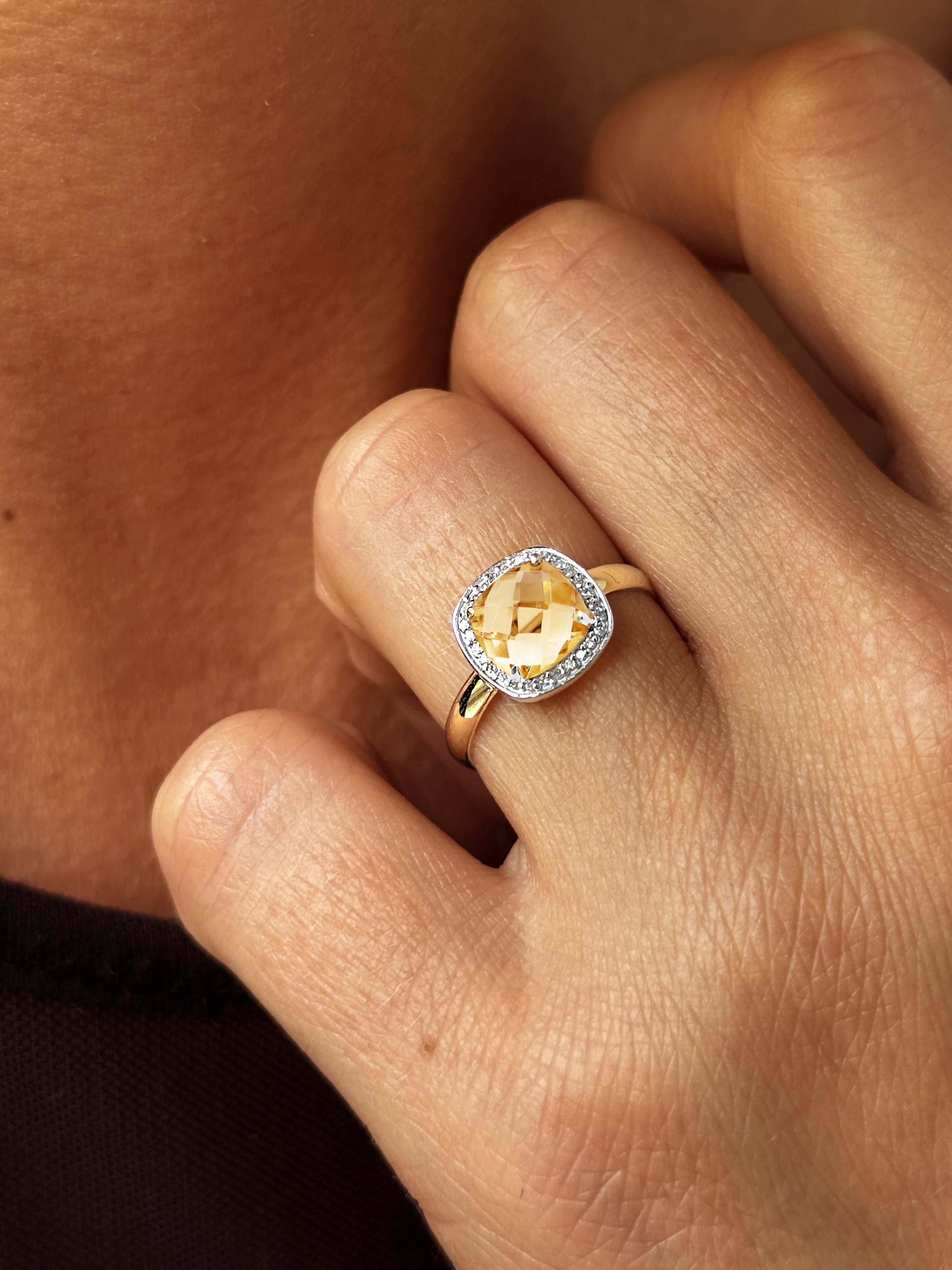 Bague - Or jaune 9k, Topaze et Citrine - Maison Di Giorgio