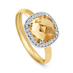Bague - Or jaune 9k, Topaze et Citrine - Maison Di Giorgio