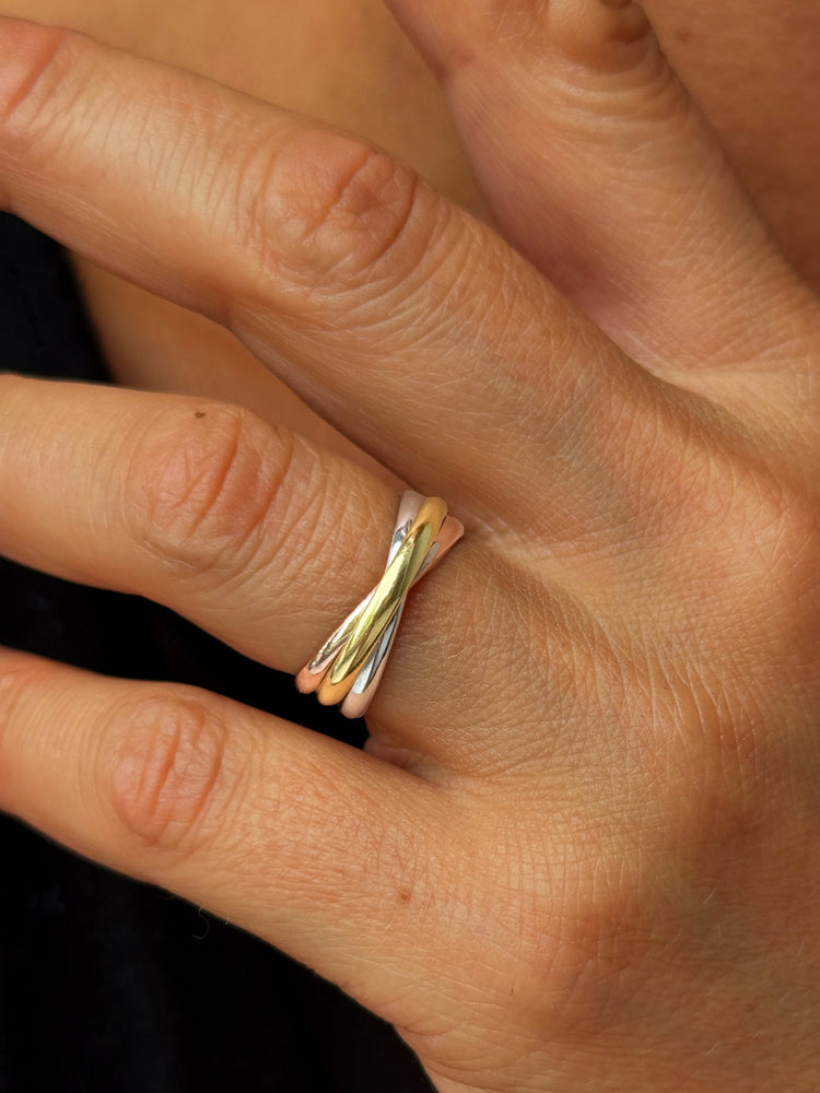 Bague en Or jaune, blanc et rose 9k - Maison Di Giorgio