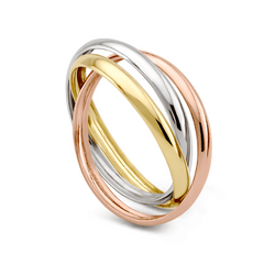 Bague en Or jaune, blanc et rose 9k - Maison Di Giorgio