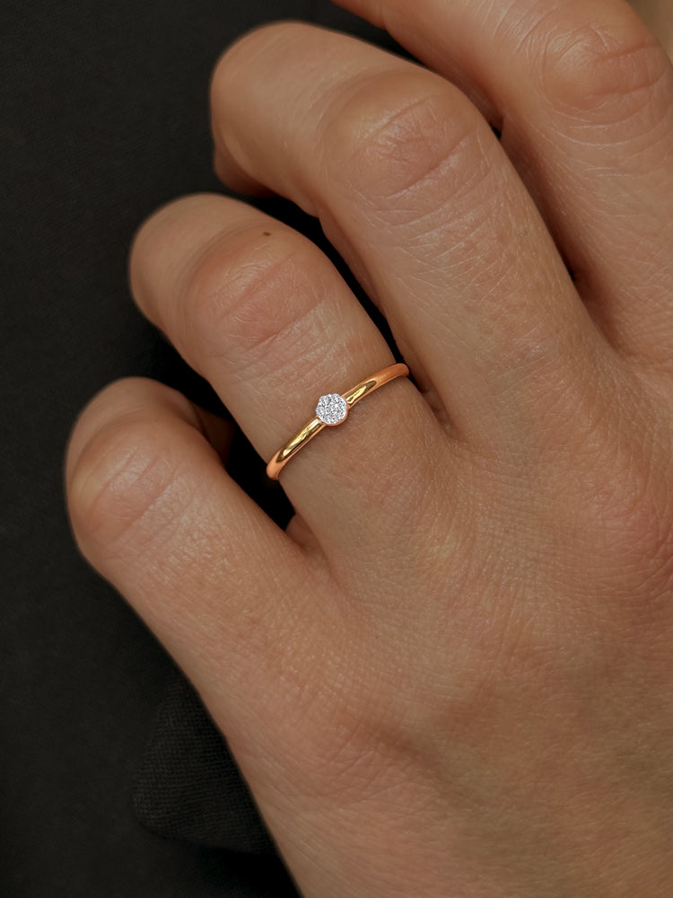 Bague - Or jaune 9k, Diamant - Maison Di Giorgio