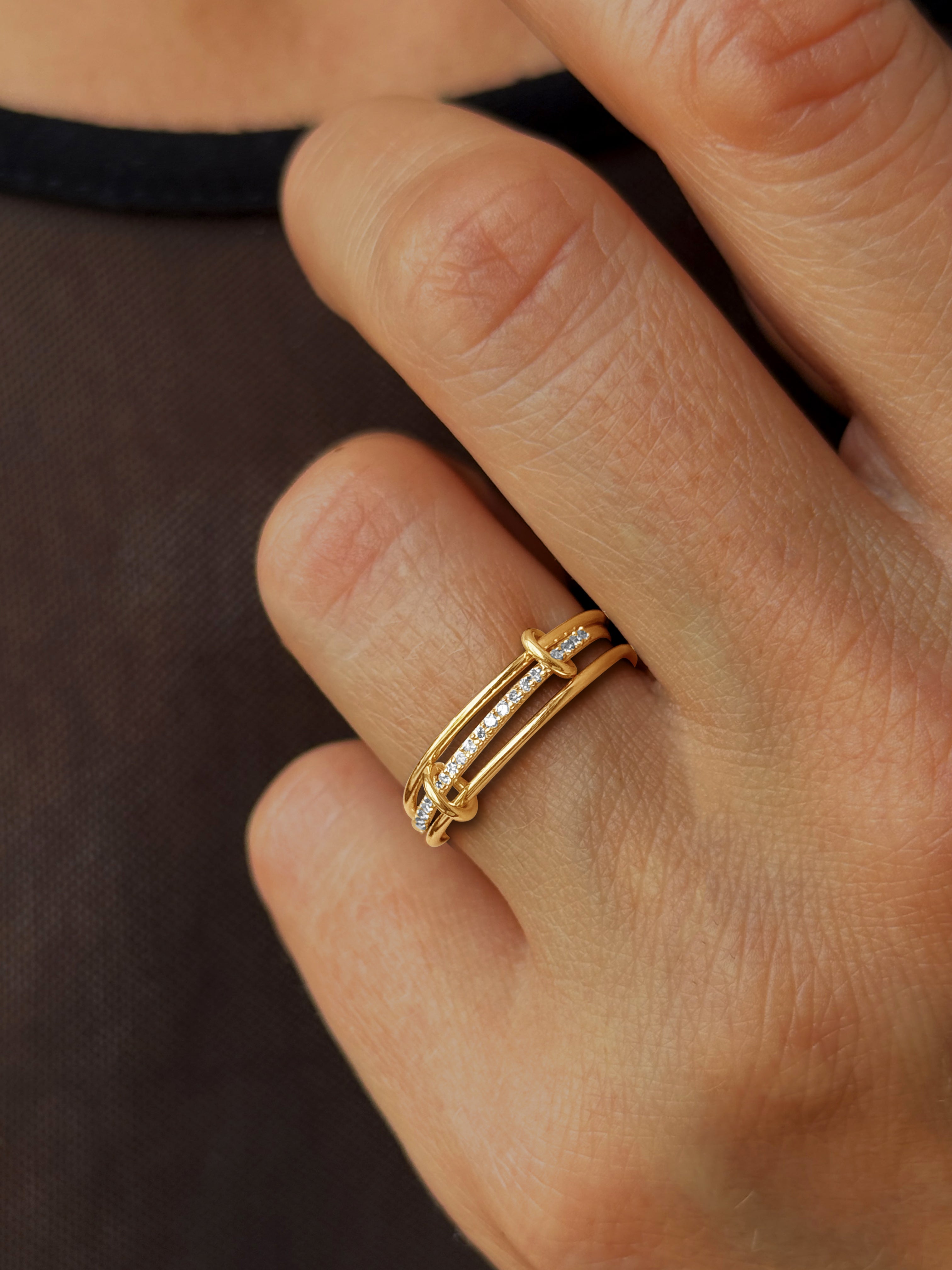 Bague - Or jaune 9k, Diamant - Maison Di Giorgio