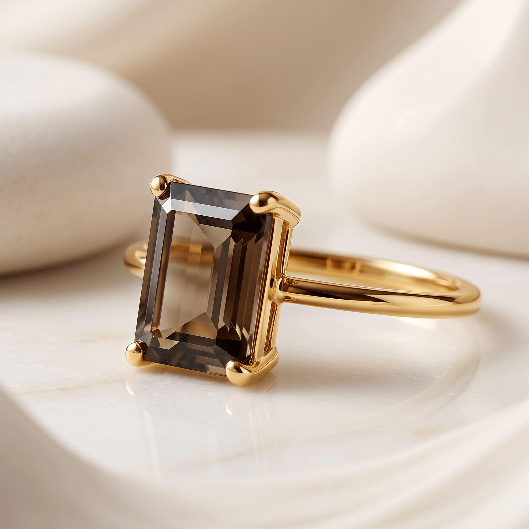 Bague - Or jaune 9k et Argent 925, Quartz - Maison Di Giorgio