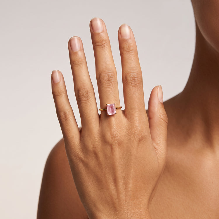 Bague - Or jaune 9k et Argent 925, Quartz - Maison Di Giorgio
