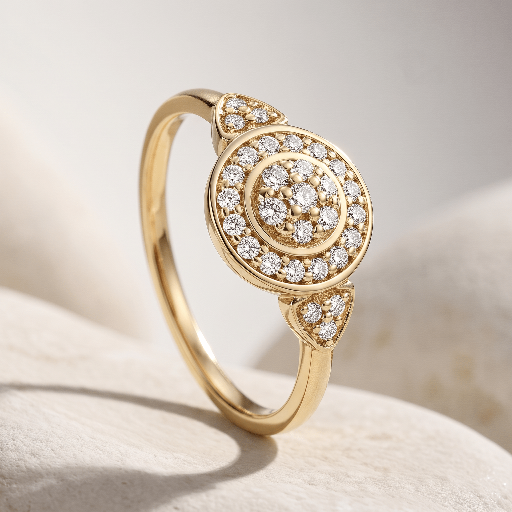 Bague - Or jaune 9k et Argent 925, Diamant - Maison Di Giorgio