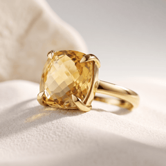Bague - Or jaune 9k et Argent 925, Citrine - Maison Di Giorgio