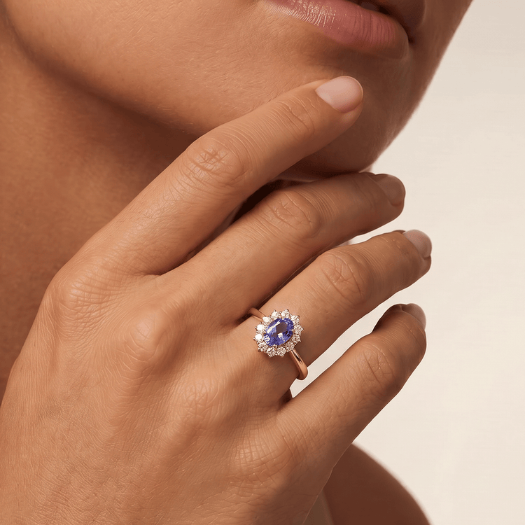 Bague - Or jaune 9k et Argent 925, Topaze et Tanzanite - Maison Di Giorgio