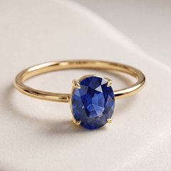 Bague - Or jaune 9k et Argent 925, Saphir - Maison Di Giorgio