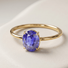 Bague - Or jaune 9k et Argent 925, Tanzanite - Maison Di Giorgio
