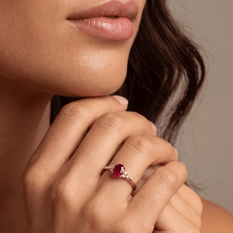 Bague - Or jaune 9k et Argent 925, Diamant et Rubis - Maison Di Giorgio