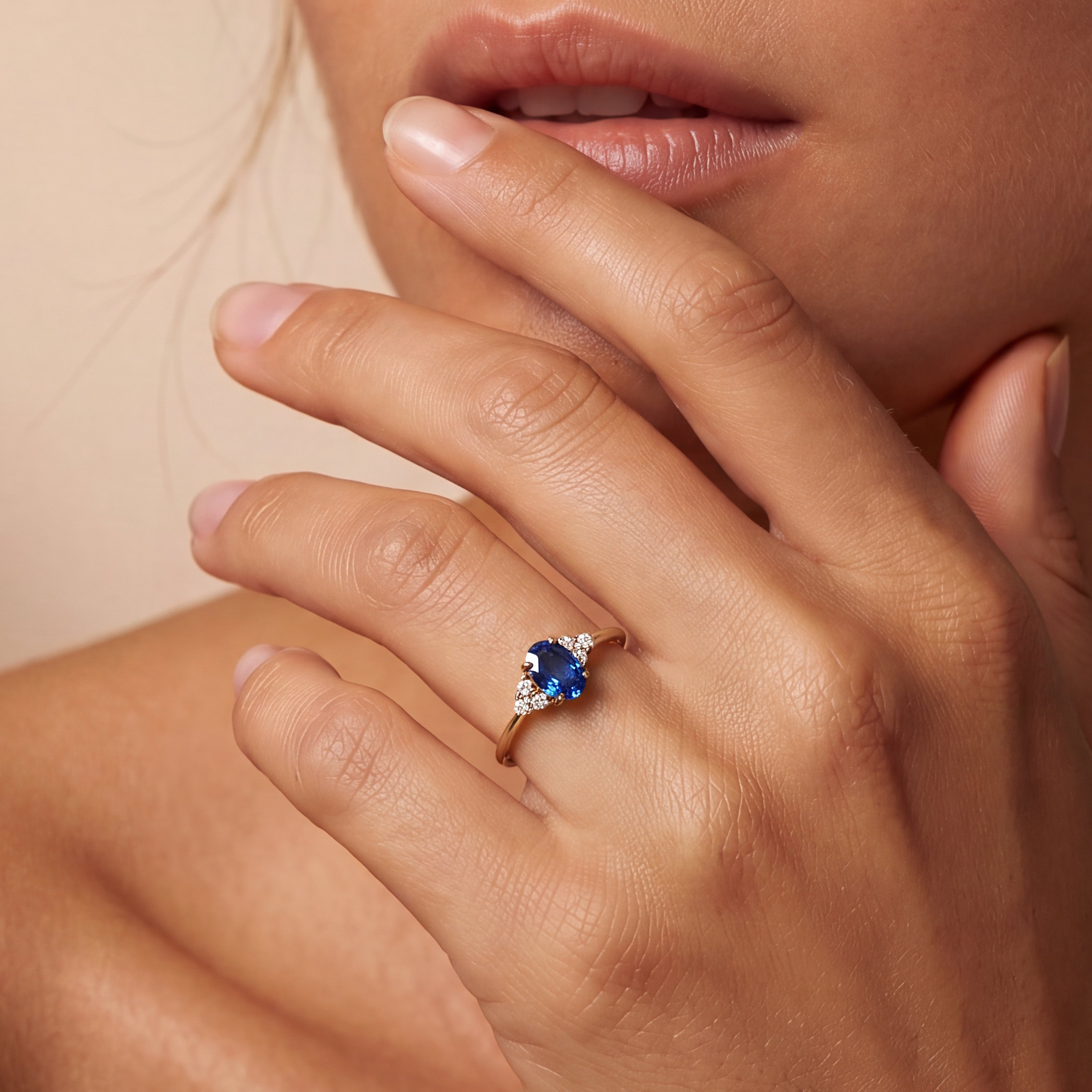 Bague - Or jaune 9k et Argent 925, Diamant et Saphir - Maison Di Giorgio
