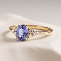 Bague - Or jaune 9k et Argent 925, Diamant et Tanzanite - Maison Di Giorgio