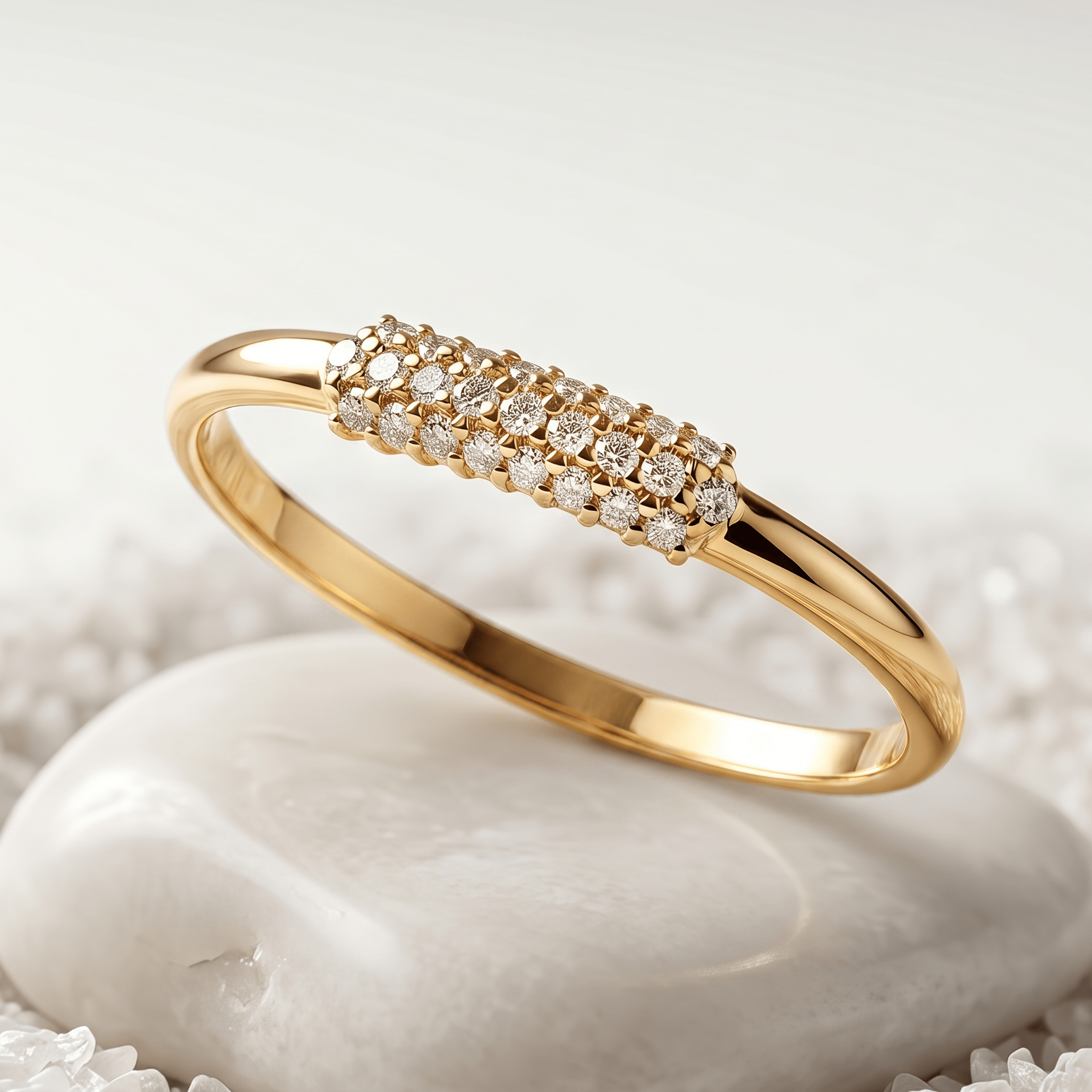 Bague - Or jaune 9k et Argent 925, Diamant - Maison Di Giorgio