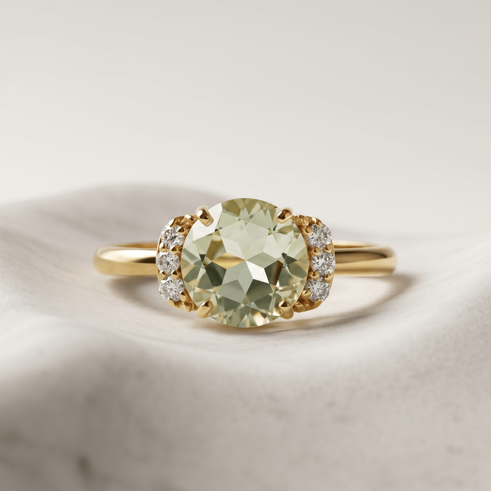 Bague - Or jaune 9k et Argent 925, Diamant et Améthyste - Maison Di Giorgio