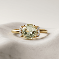 Bague - Or jaune 9k et Argent 925, Diamant et Améthyste - Maison Di Giorgio