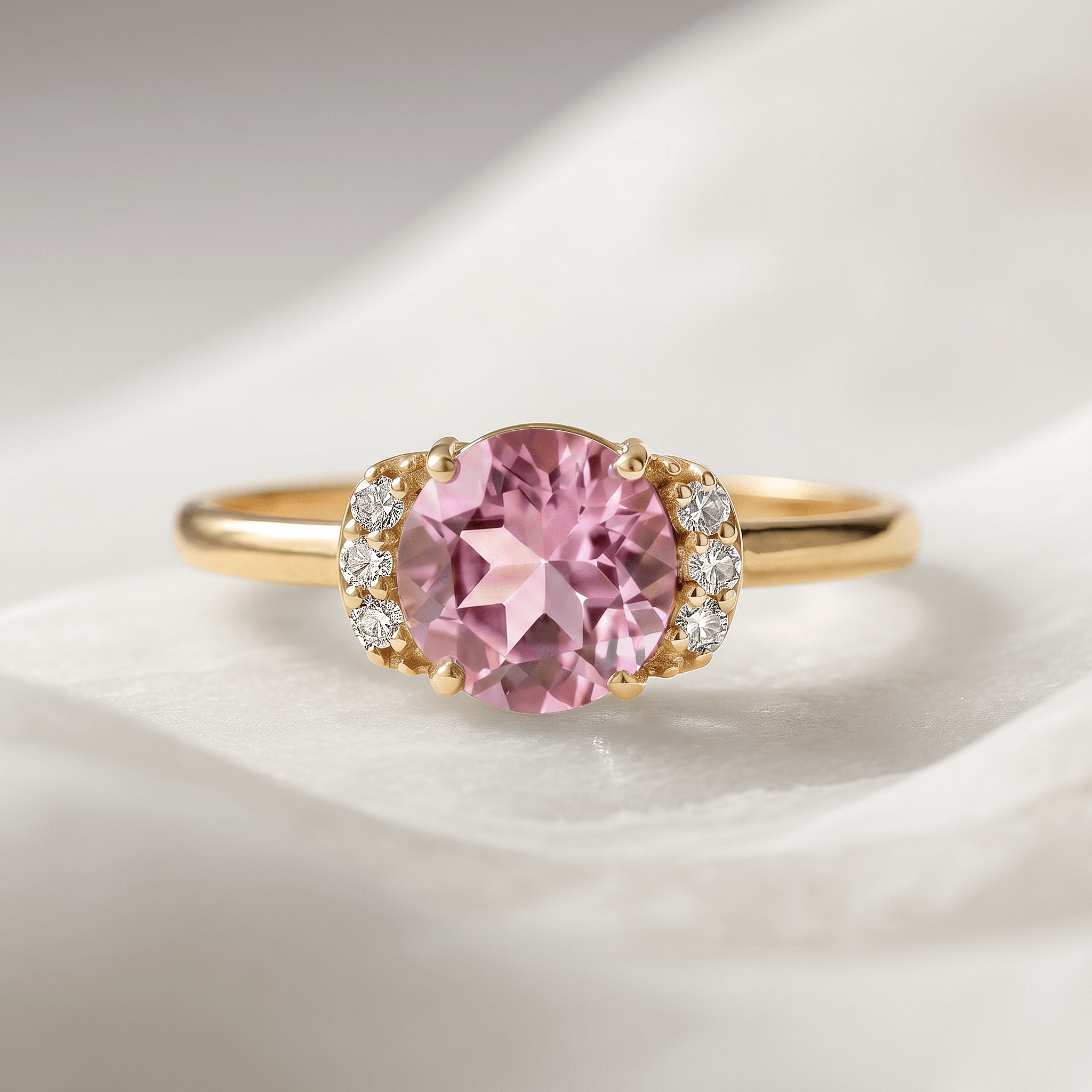 Bague - Or jaune 9k et Argent 925, Diamant et Améthyste - Maison Di Giorgio