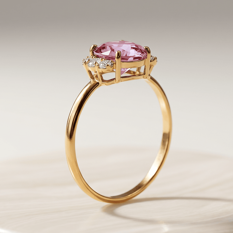 Bague - Or jaune 9k et Argent 925, Diamant et Améthyste - Maison Di Giorgio