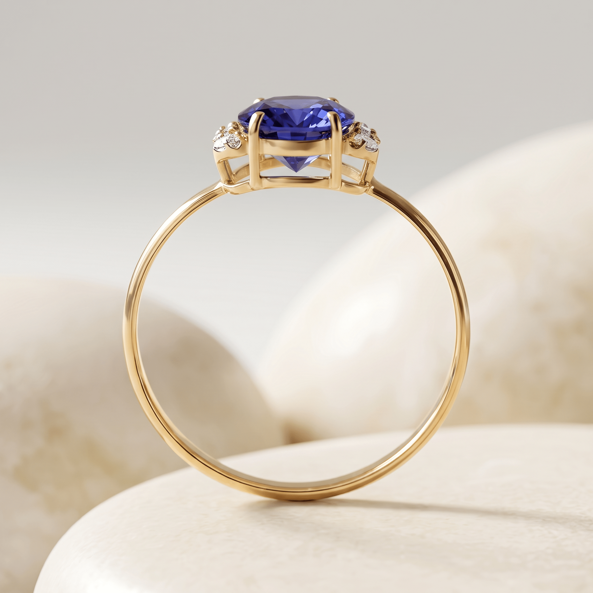 Bague - Or jaune 9k et Argent 925, Diamant et Tanzanite - Maison Di Giorgio