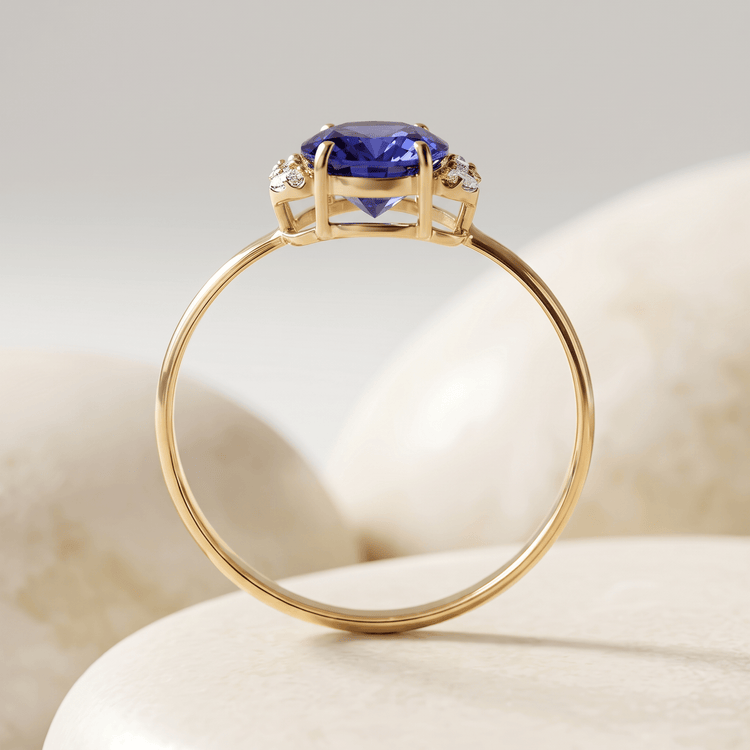 Bague - Or jaune 9k et Argent 925, Diamant et Tanzanite - Maison Di Giorgio